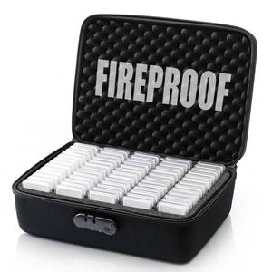 lot 13581 image: Affrolling Coin Slab Storage Case 65 Slot Fireproof Waterproof Password Lock