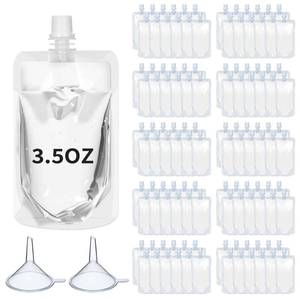 lot 13584 image: Meanplan Reusable Plastic Squeeze Pouch 3.5 Oz Straight Mouth 100 Pcs