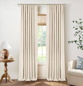 lot 13587 image: INOVADAY Cream Blackout Curtains 2 Panels 50 x 84 Inch