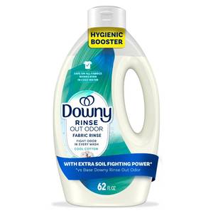 lot 13589 image: Downy Fabric Rinse Out Odor Remover Cool Cotton Scent 62 fl oz