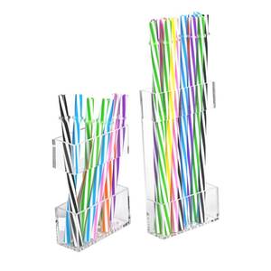 lot 13594 image: BERBAM Acrylic Straw Holder for Cabinet Doors 2 Pack Transparent