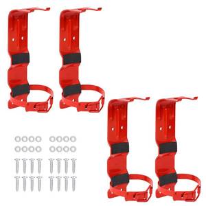 lot 13596 image: EVELOMO Fire Extinguisher Wall Mount Bracket 2.5 LB 4 Pack Red