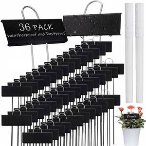 lot 13600 image: Maitys Metal Garden Plant Markers 38 Pcs Black Labels with White Ink