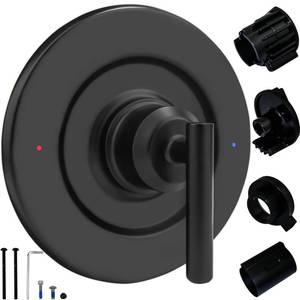 lot 13602 image: Modoo Shower Valve Trim Kit Matte Black Replacement for Moen T2901BL