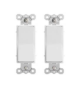 lot 14004 image: HANIVERSE Single Pole Decorator Light Switch 15A 120277V White 2-Pack