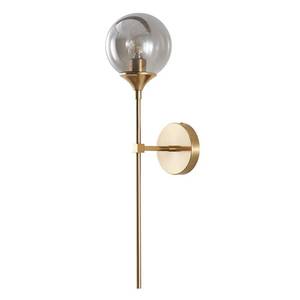 lot 14416 image: KCO Gold Wall Sconce with Smoke Gray Glass Globe and Long Linear Rod