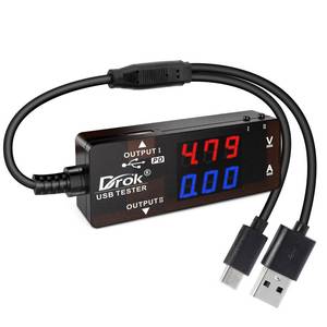 lot 14426 image: DROK USB Tester Multimeter USB-A USB-C PD QC 3.0 Voltage Current Power Capacity