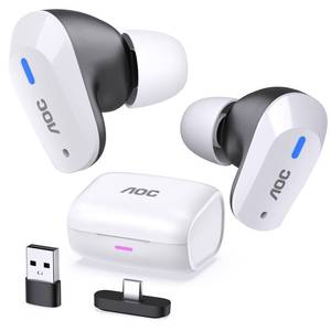 lot 14427 image: AOC Wireless Gaming Earbuds 2.4GHz & Bluetooth