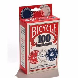 lot 14431 image: Bicycle Poker Chips 100 Count 3 Colors