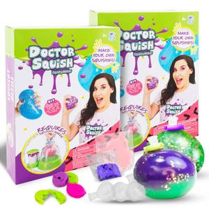 lot 14439 image: Doctor Squish Squishy Pack Refill 10 Clear TPR Balloons 10 Clips Pack of 2