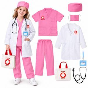 lot 14445 image: Meland Kids Doctor Costume Dress Up Set Pink Size 5-6 Years