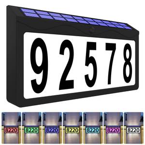 lot 14452 image: IVWVI Solar Powered Address Sign 11.8 Inch LED House Number Plaque