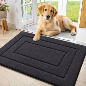 lot 14454 image: Smiry Dog Door Mat Absorbent Dirt Trapper Non-Slip 24x16 Inches