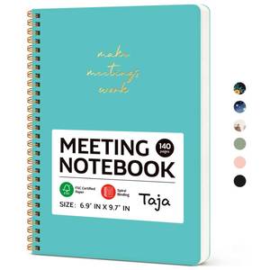 lot 14456 image: Taja Meeting Notebook Work Project Planner 6.9 x 9.7 140 Pages