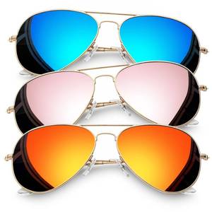 lot 14463 image: Joopin Oversized Aviator Sunglasses Polarized UV400 Double Bridge 3 Pack