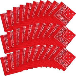 lot 14464 image: Handepo Paisley Bandanas 30 Pack Red Polyester Bulk