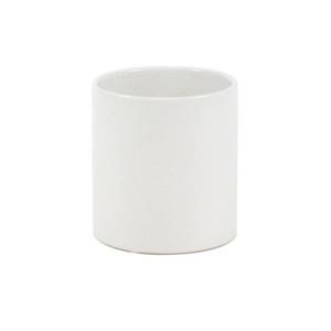 lot 14470 image: WGVI Matte White Ceramic Cylinder Vase 3.75 W x 4 H