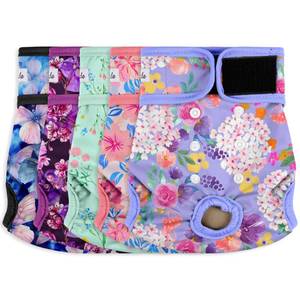 lot 14477 image: Grecle Reusable Female Dog Diapers 5 Pack Washable Sizes S-XXL
