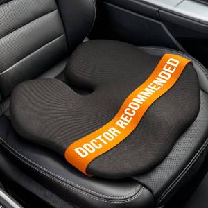 lot 14492 image: Everlasting Comfort Memory Foam Car Seat Cushion with U-Shaped Cutout