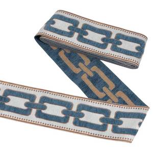 lot 14495 image: PH PandaHall Blue Drapery Trim Ribbon 3.6 Inch Wide 5.5 Yard Polyester
