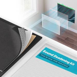 lot 17771 image: Chiligent Sound Deadening Kit for Vent 2 Pcs Mats & 10x14 Mesh Vent Covers