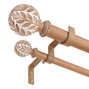 lot 17775 image: Wolistsa Wood Double Curtain Rod 36-122 Inch Adjustable Dual Rods