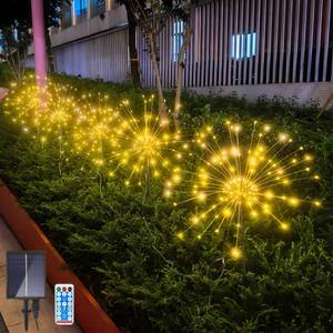 lot 17794 image: JAMISAY Solar Firework Lights Outdoor 5 Pack 600 LED 8 Modes Warm White