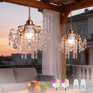 lot 17799 image: TWINKVILLA Battery Operated Chandelier 2 Pack 5000mAh Rechargeable RGB Dimmable