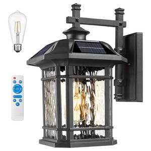 lot 17800 image: Anelodo Solar Porch Wall Light Outdoor Solar Powered Dusk to Dawn