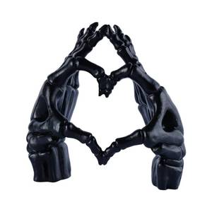 lot 17812 image: Brizoria Skeleton Heart Hands Figurine Black Indoor Halloween Decor