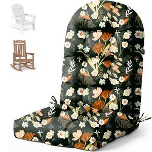 lot 17818 image: Uthem Adirondack Chair Cushion Waterproof 44 Inches Black Peony