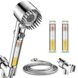 lot 17828 image: Fitespot Handheld Filtered Shower Head with 2 Replacement Filters