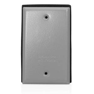 lot 18138 image: Leviton Blank Cover 1-Gang Weatherproof Outdoor Electrical Box Gray WM1B-GY