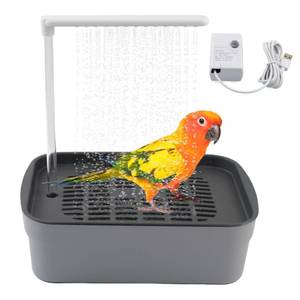 lot 18142 image: MUYG Automatic Bird Bath USB Powered Parakeet Shower Fountain 12.2x8.1x12.9 in