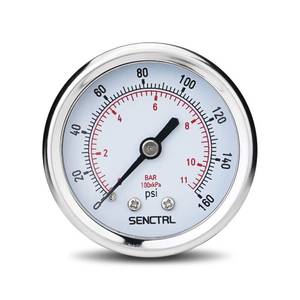 lot 18154 image: Senctrl Pressure Gauge 0-160 Psi 14 NPT Back Mount PRV-Tex