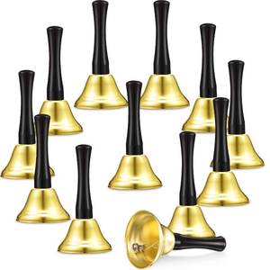 lot 18172 image: Boao 12 Pack Gold Metal Hand Bells Dinner Service Bell