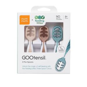lot 18175 image: NumNum Feeding Littles Baby Spoons 6 Months 3-Pack Neutrals