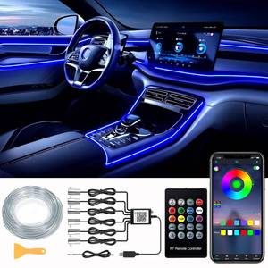 lot 18180 image: DEHERANE Interior Car LED Strip Lights Kit, APP & RF Remote Control
