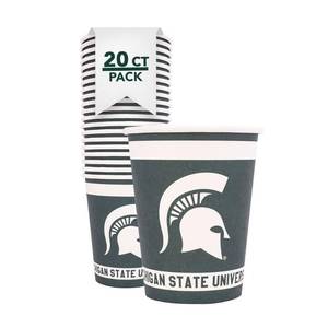 lot 18187 image: Desert Cactus Michigan State MSU Spartans Paper Cups 20 Count 9 oz