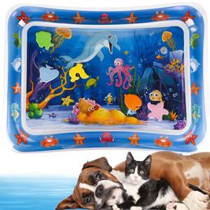 lot 18229 image: OFIGAS Cat Water Sensory Play Mat Thickened PVC Leakproof Floating Fish Toy