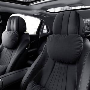lot 18245 image: Phxoinu Car Headrest Neck Pillow Suede Leather Adjustable Height 2 Pack