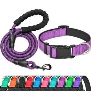 lot 18252 image: Ladoogo Reflective Dog Collar Padded Neoprene Small Purple