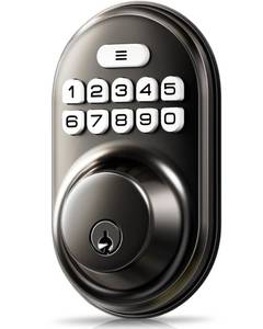 lot 18254 image: Veise RZ-A Electronic Keypad Deadbolt Door Lock Matte Black