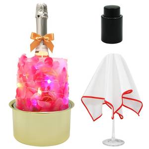 lot 19947 image: Ipretti Wine Bottle Ice Mold Bucket with Golden Base, Fits Under 3.66 in