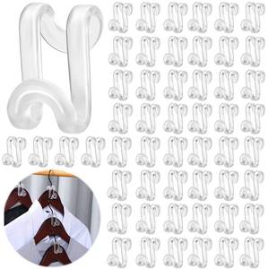 lot 19952 image: Unittype Hanger Connector Hooks 100 Pcs Transparent ABS Clips