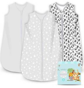 lot 19958 image: Cute Castle Baby Sleep Sack 12-18 Months 100% Cotton TOG 0.5 3 Pack Gray