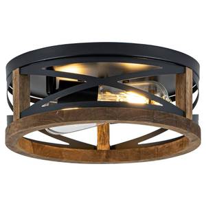 lot 19960 image: 2-Light Round Farmhouse Flush Mount Ceiling Light Fixture