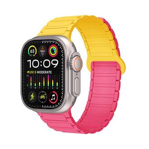 lot 20444 image: MUIPIK Two-Tone Magnetic Silicone Apple Watch Band 1.65 to 1.93 Case Sizes