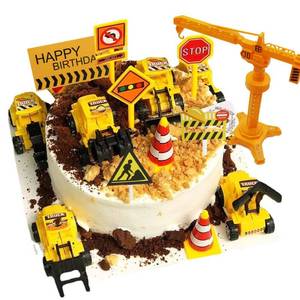 lot 20446 image: Nevperish Construction Cake Toppers 18 Pcs Vehicles Cake Decoration Set