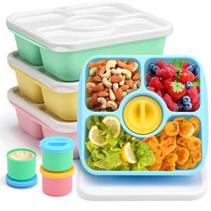 lot 20459 image: QQKO Bento Snack Box Containers 4 Pack 25oz Pastel